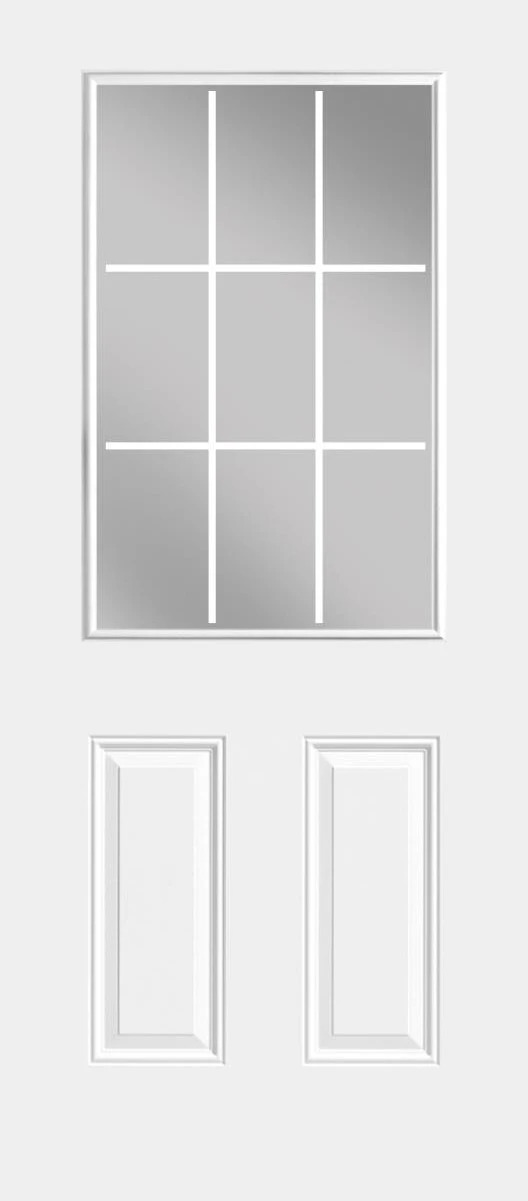 2/8 (32") 9-LITE STEEL DOUBLE BORE RIGHT HAND DOOR