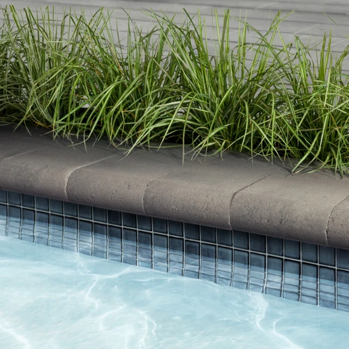 TECHO-BLOC SHALE GREY BULLNOSE CAP PAVER, PIECE