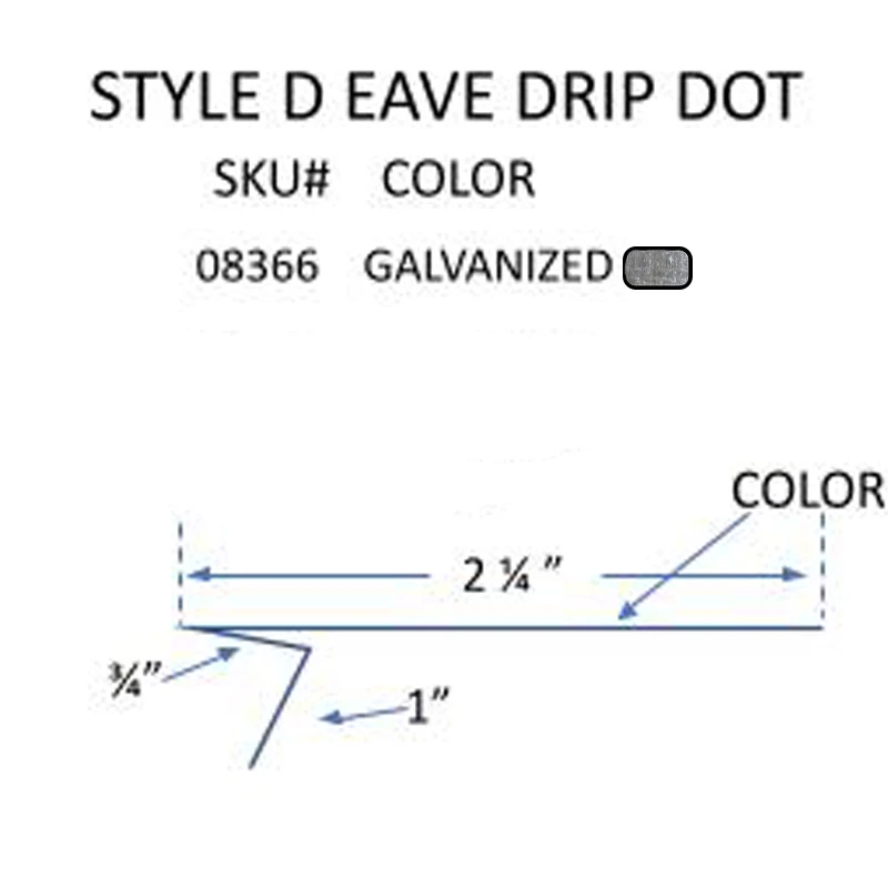 IVEY GALVANIZED 2.5X2.5 "D" DRIP EDGE