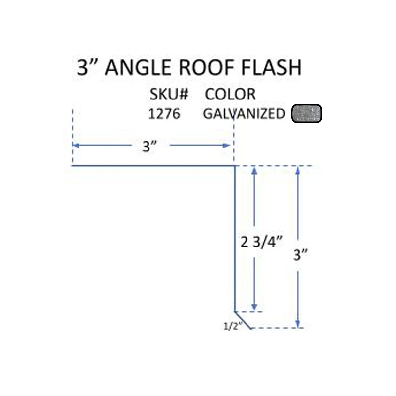 IVEY 3X3 GALVANIZED ROOF FLASH W/KICK