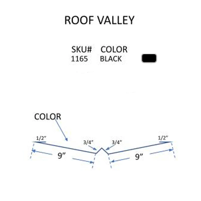 IVEY 10' 3" BLACK ROOF VALLEY