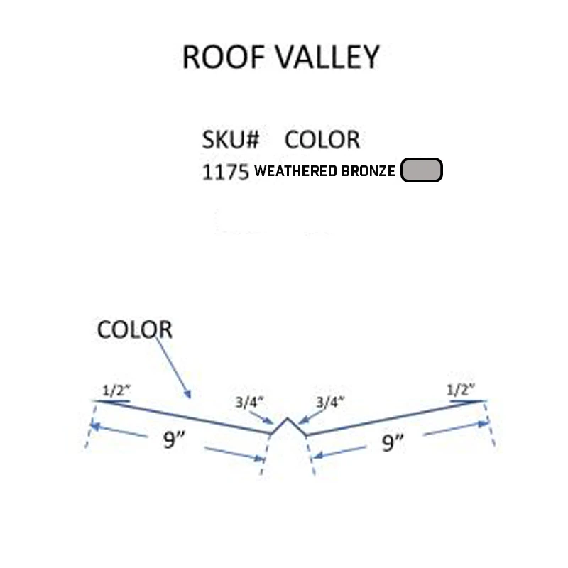 IVEY 10' 3" WEATHERED BRONZE ROOF VALLEY