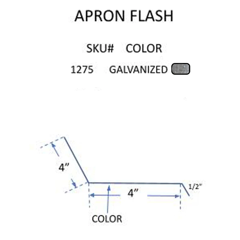 IVEY GALVANIZED 4"X4"X1/2" APRON FLASH
