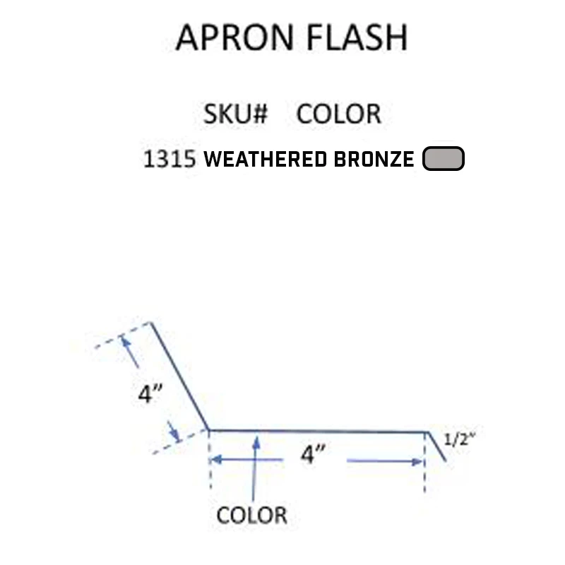 IVEY WEATHERED BRONZE 4X4X1/2" APRON FLASHING