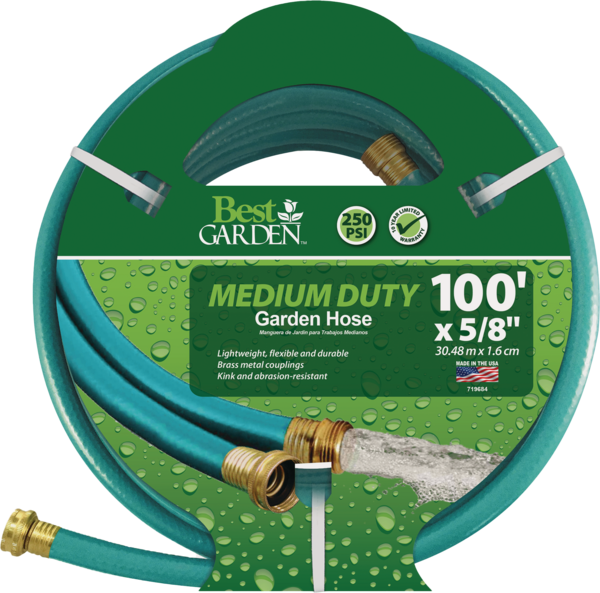 5/8 In. Dia. X 100 Ft. Medium-duty Vinyl Garden Hose With Guard-n-grip