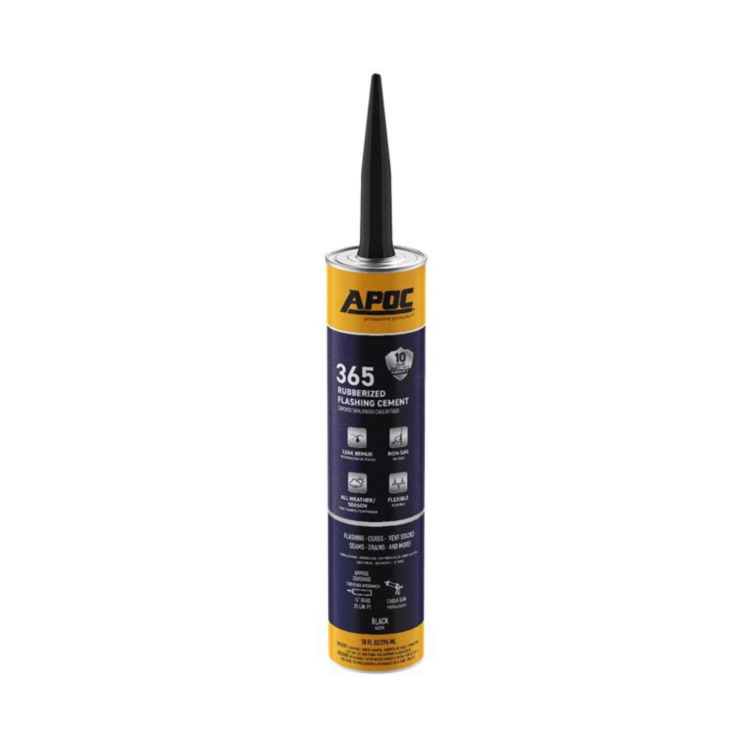 Eterna-Flash Gloss Black Rubber Roof & Flashing Cement 10.1 oz