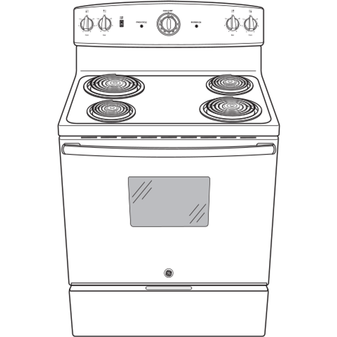 GE® 30" Free-Standing Electric Range