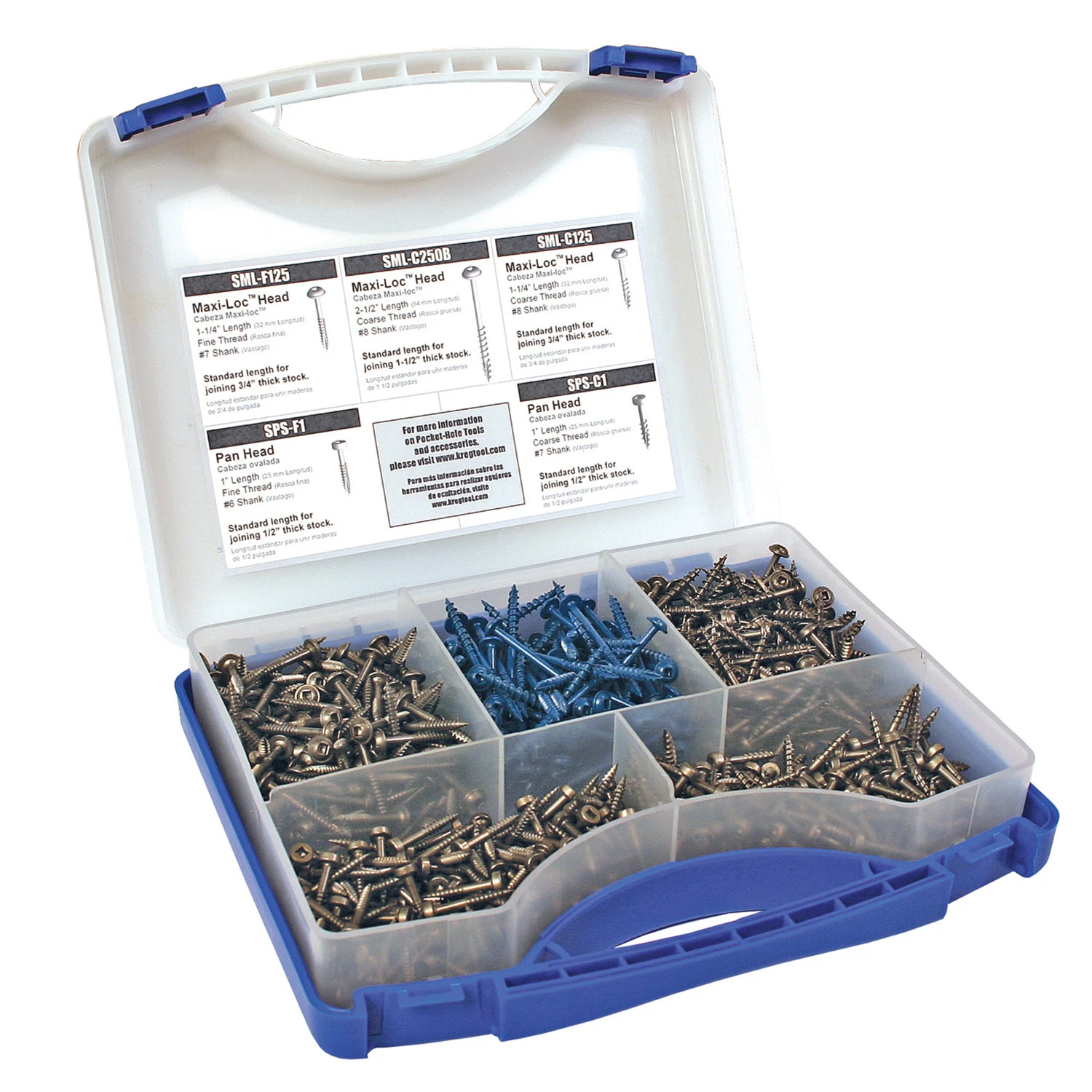 SCREW ASSORT POCKET HOLE 675CT