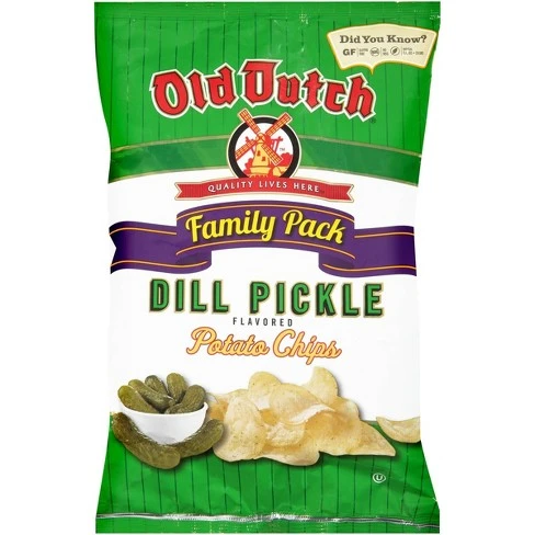 OLD DUTCH FAMILY PACK DILL PICKLE POTATO CHIPS 9.5OZ