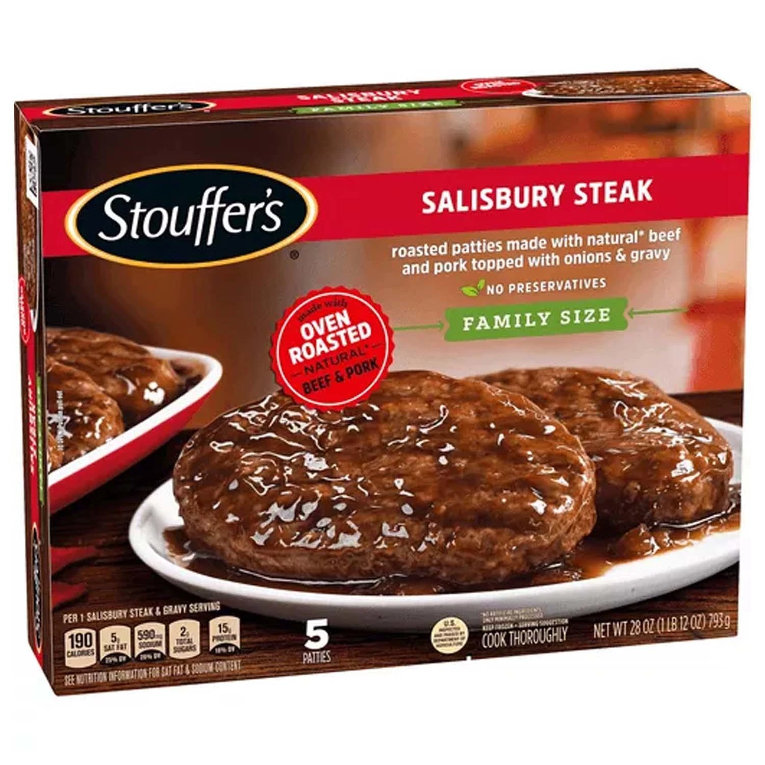 STOUFFER'S SALISBURY STEAK FAMILY SIZE 28OZ
