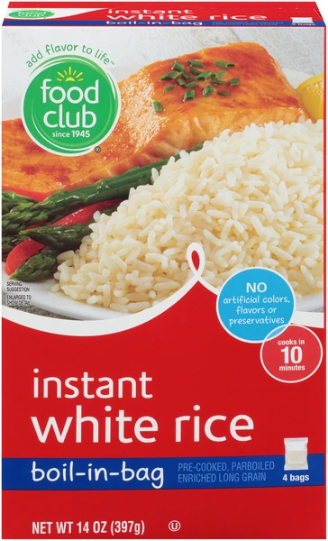 FOOD CLUB BOIL IN BAG INSTANT WHITE RICE 14OZ
