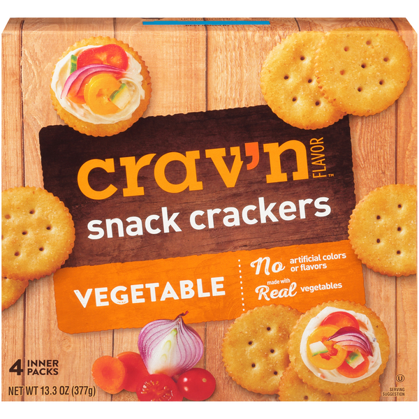 CRAV'N VEGETABLE SNACK CRACKERS 13.3OZ