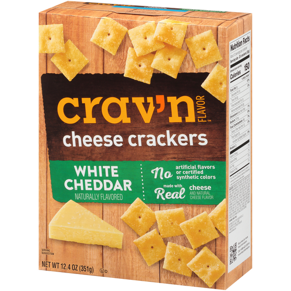 CRAV'N WHITE CHEDDAR CHEESE CRACKERS 12.4OZ