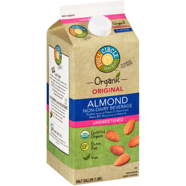 FULL CIRCLE ORGANIC UNSWEETENED ALMOND MILK 64OZ