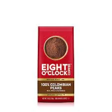 EIGHT O'CLOCK 100% COLUMBIAN PEAKS GROUND COFFEE 20OZ