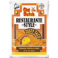 OLD DUTCH ZESTY TACO TORTILLA CHIPS 13OZ