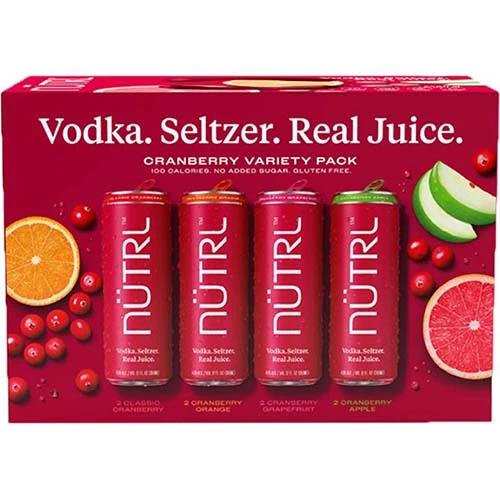 NUTRL CRANBERRY VODKA SELTZER 12OZ 8PK