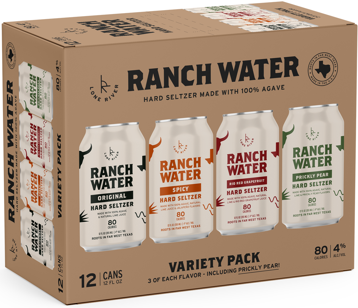 LONE RIVER RANCH WATER VARIETY PACK HARD SELTZER 12OZ 12PK