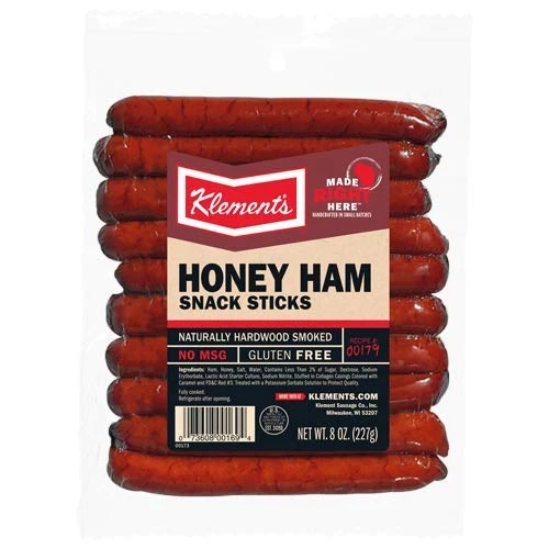 KLEMENT'S HONEY HAM SNACK STICKS 8OZ