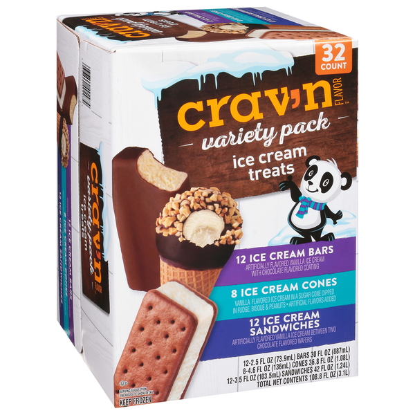 CRAV'N ICE CREAM TREATS VARIETY PACK 32CT