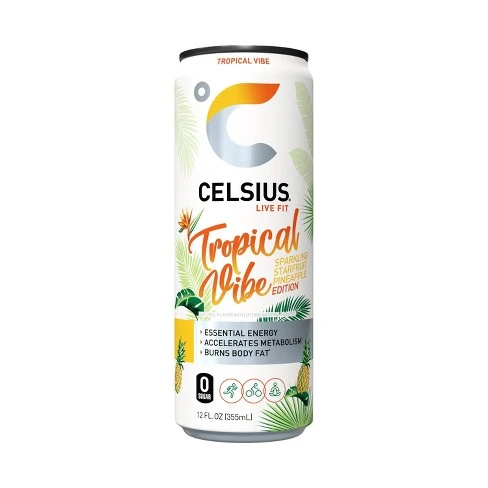 CELSIUS SPARKLING TROPICAL VIBE ENERGY DRINK 12OZ