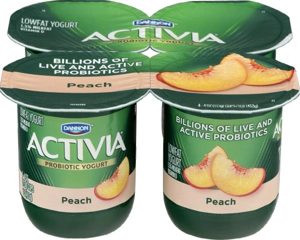 DAN ACTIVIA PEACH 4OZ 4PK