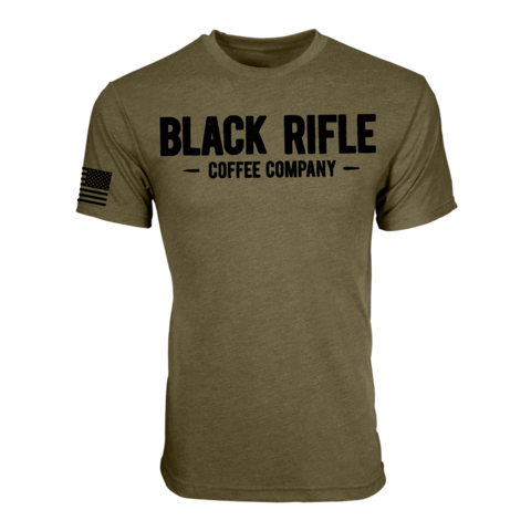 Large Black Rifle Coffee Vintage Logo Green T-shirt For Men And Women