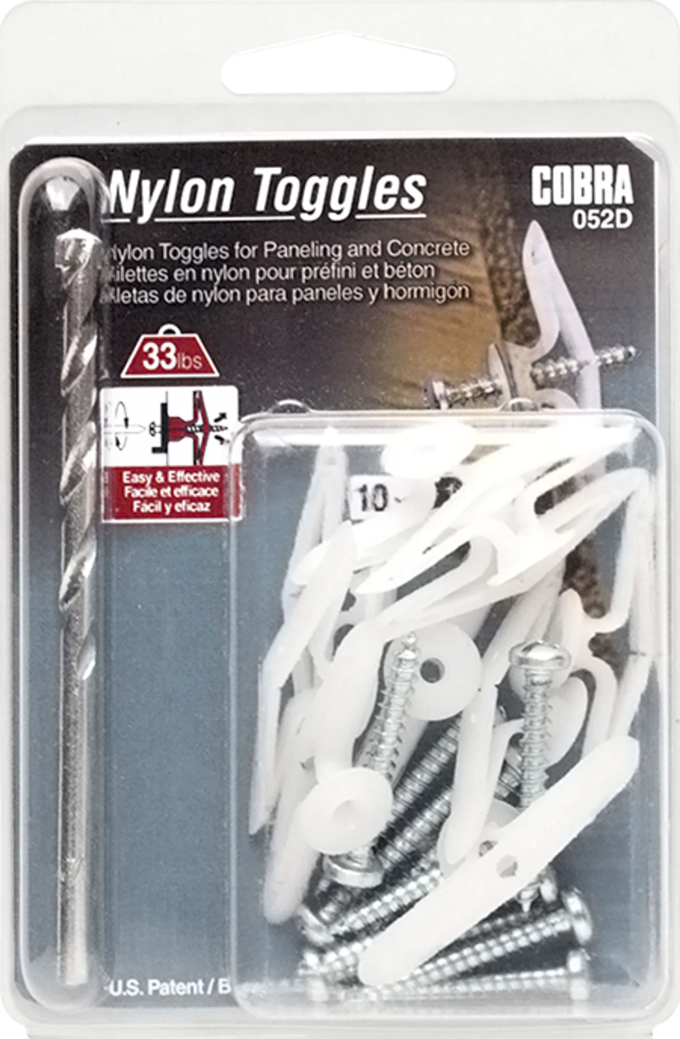 1/4" NYLON TOGGLE SHORT+SCREW
