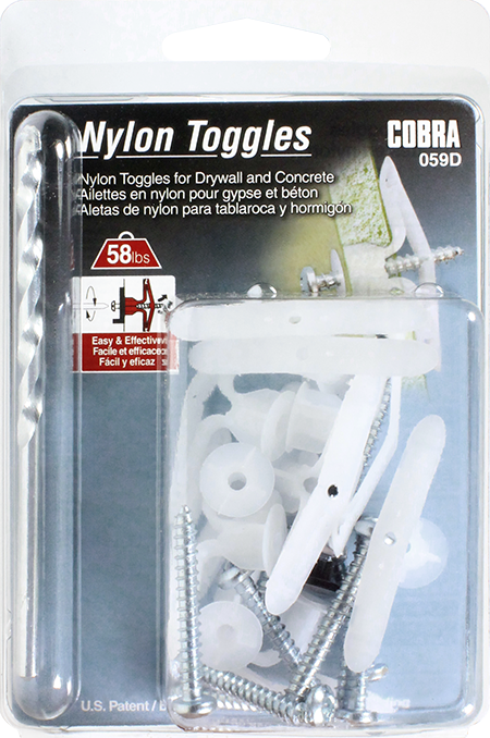 1/4" NYLON TOGGLE +SCERW+DRILL