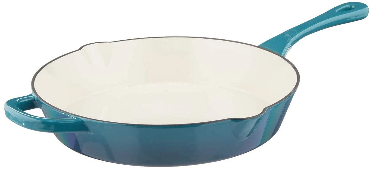 Crock-pot Artisan 12-inch Enameled Cast Iron Skillet, Green And Teal Ombre