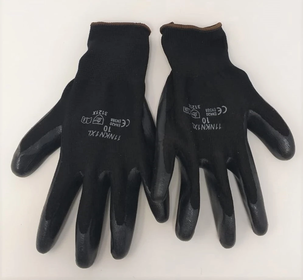 XL BLACK POLY KNIT NITRILE PALM