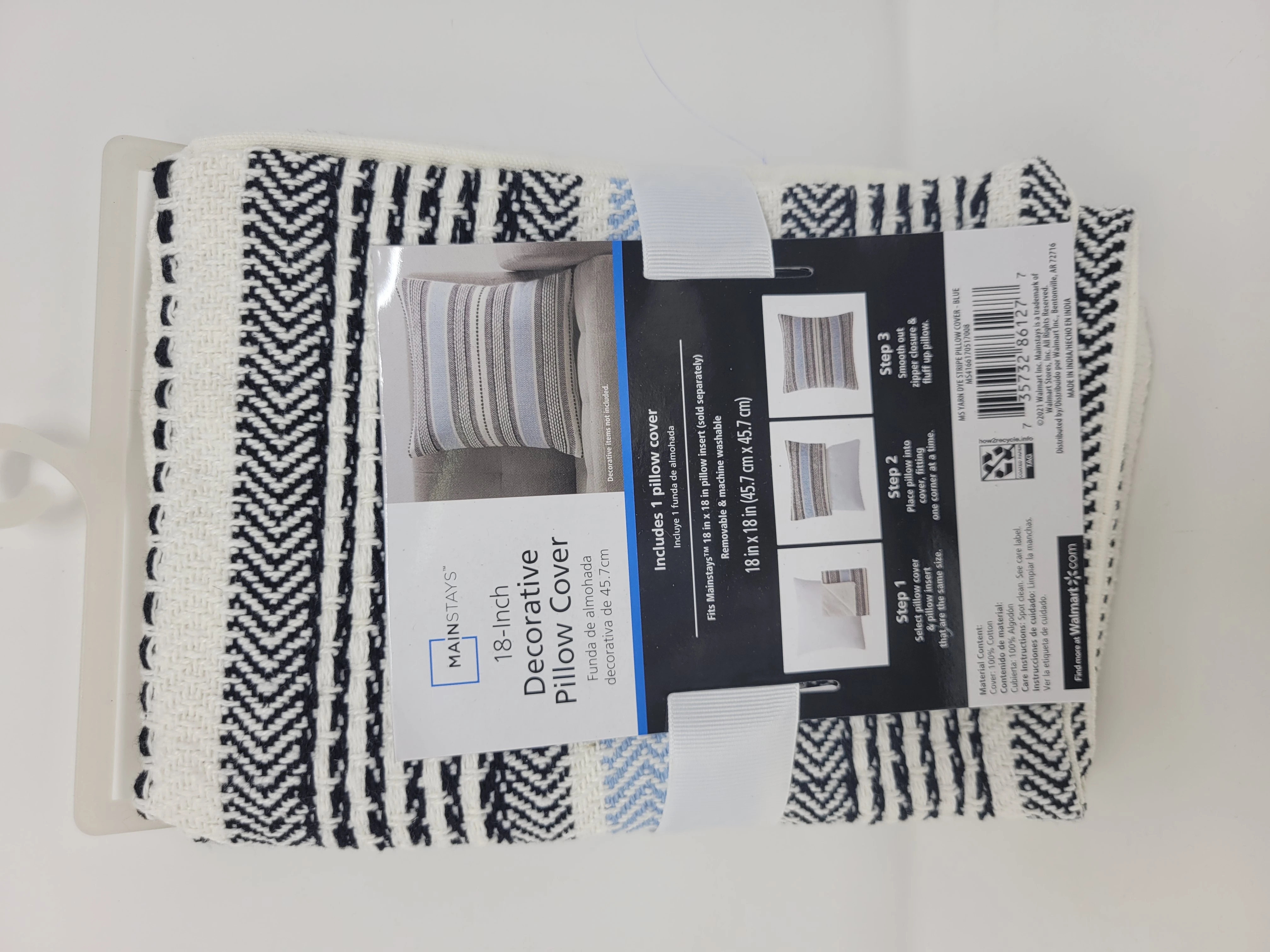 YARN DYE STRIPE PILLOW COVER 18X18
