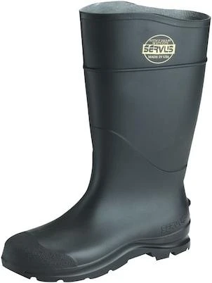 Servus Ct Economy Steel Toe Knee Boots, Size 14, 16 Inch, Black Pvc
