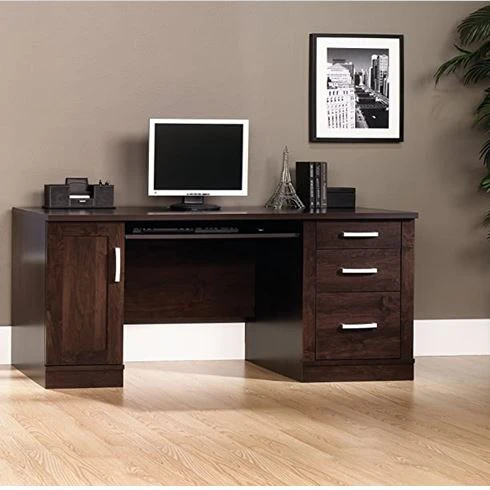 Sauder Office Port 60" Computer Credenza In Dark Alder Finish