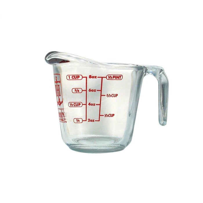 Anchor 8 cups Glass Clear/Red Measuring Cup