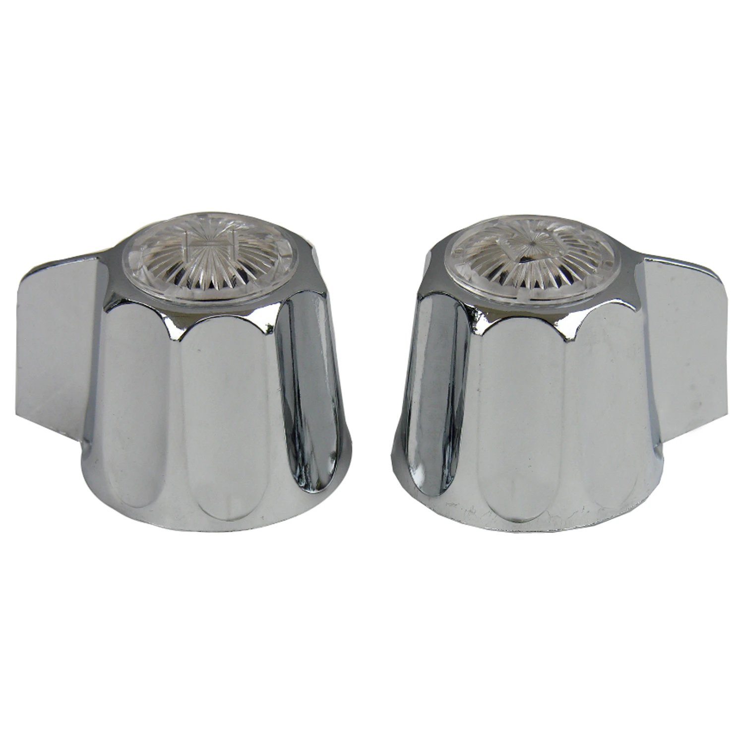 Hot & Cold Faucet Handles, Universal Fit, Chrome, Small
