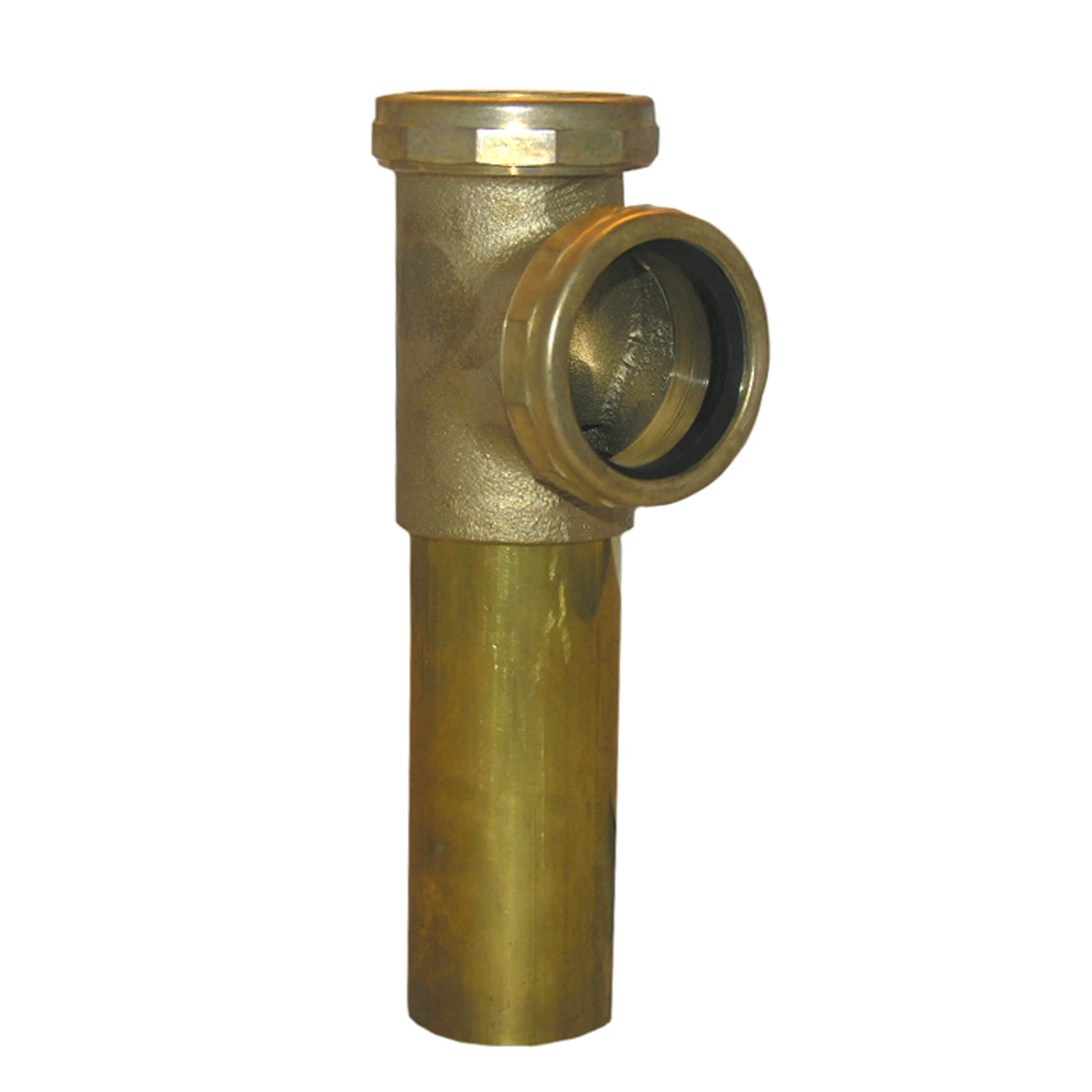 Pipe Fitting, Kitchen Drain End Outlet Tee & Tailpiece, Slip Joint, Chrome-Plated Brass, 1-1/2 In. OD