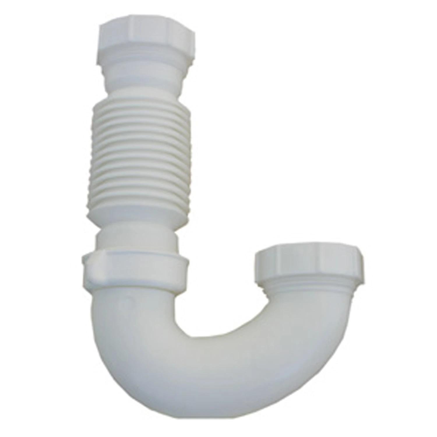 J-Bend, Flexible White PVC, 3-1/2 to 6 In.