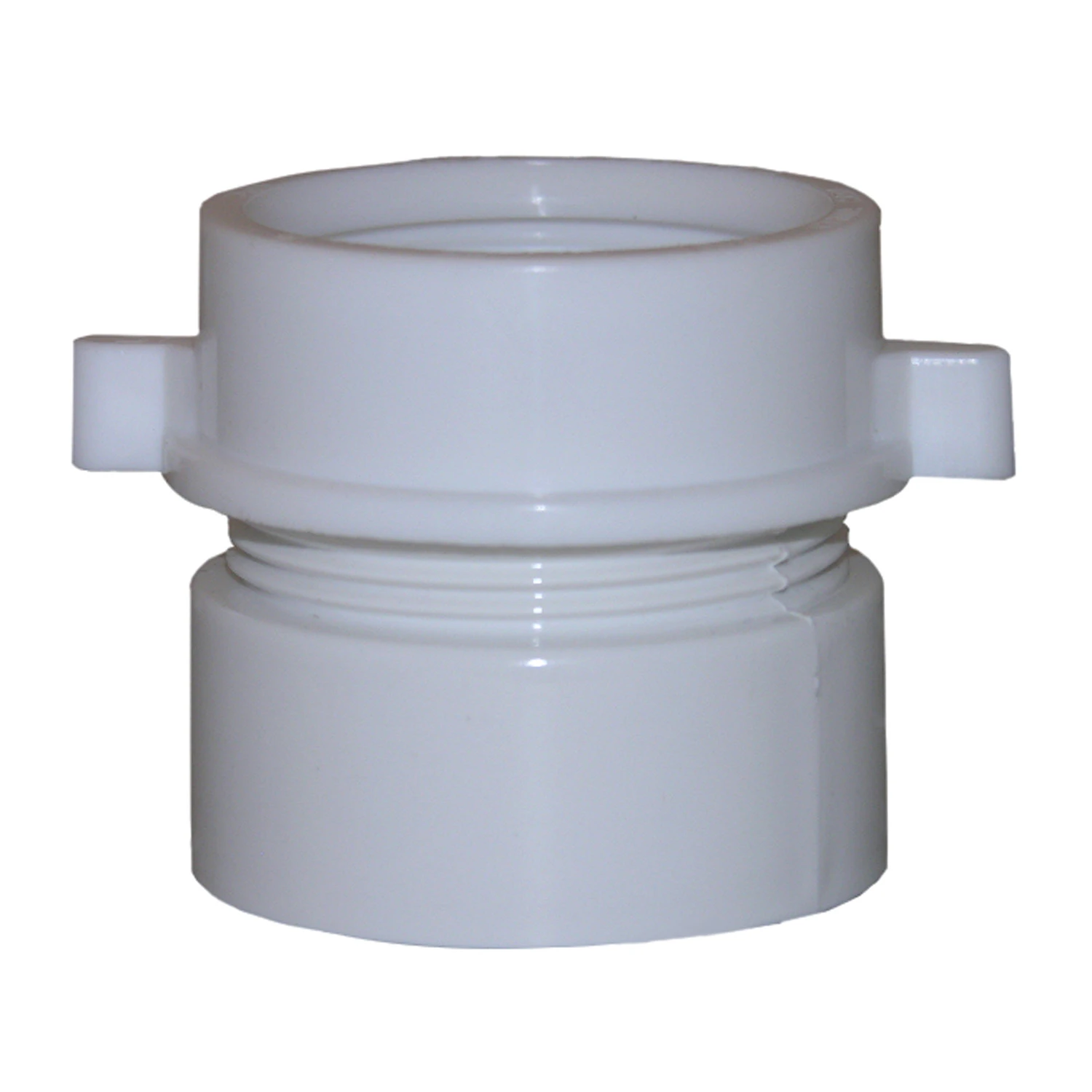 Drain Pipe Adapter, White PVC, 1-1/2 In.