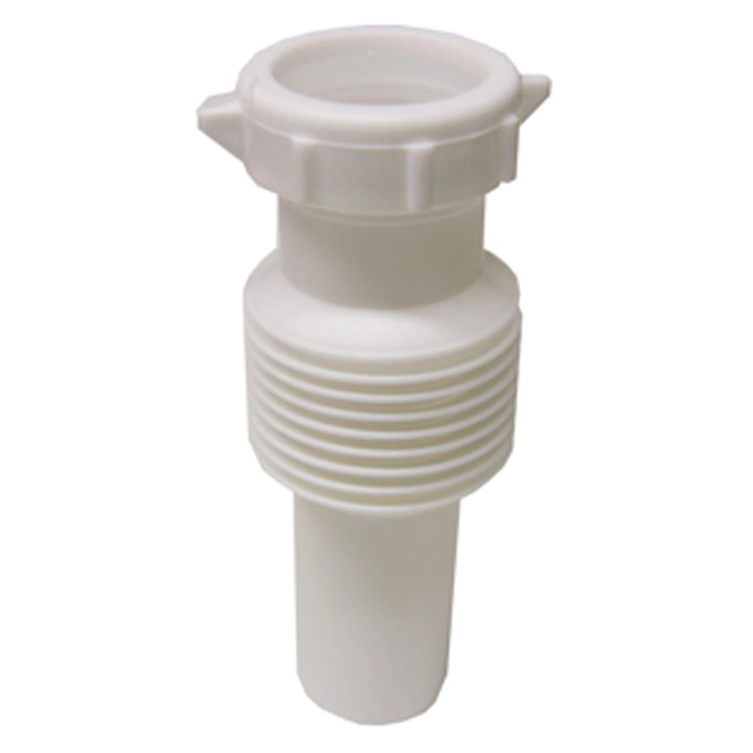 Kitchen Drain Flexible Slip Joint Extension Tube, White PVC, 1-1/2 In.
