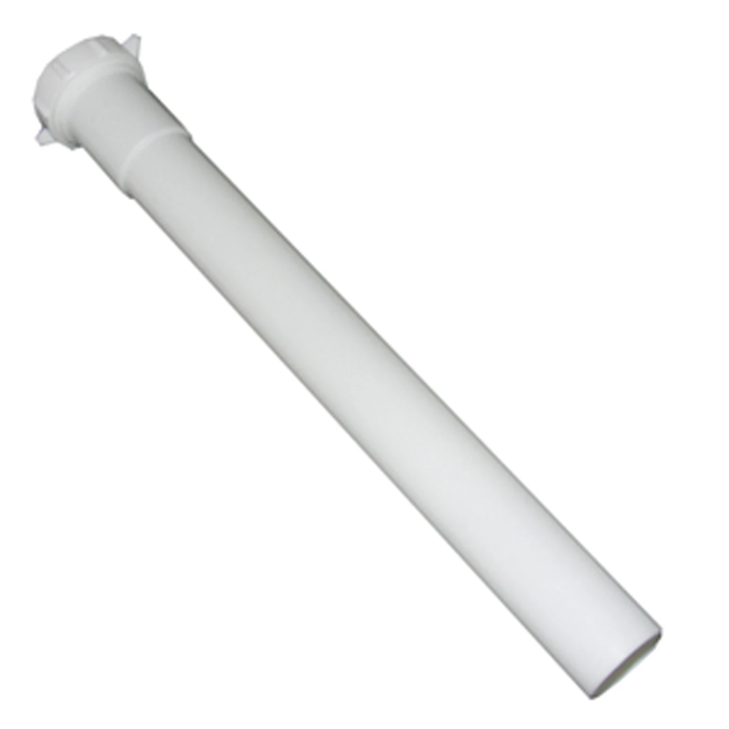 Lavatory Drain Extension, White PVC, 1-1/4 In. Tube x 12 In.