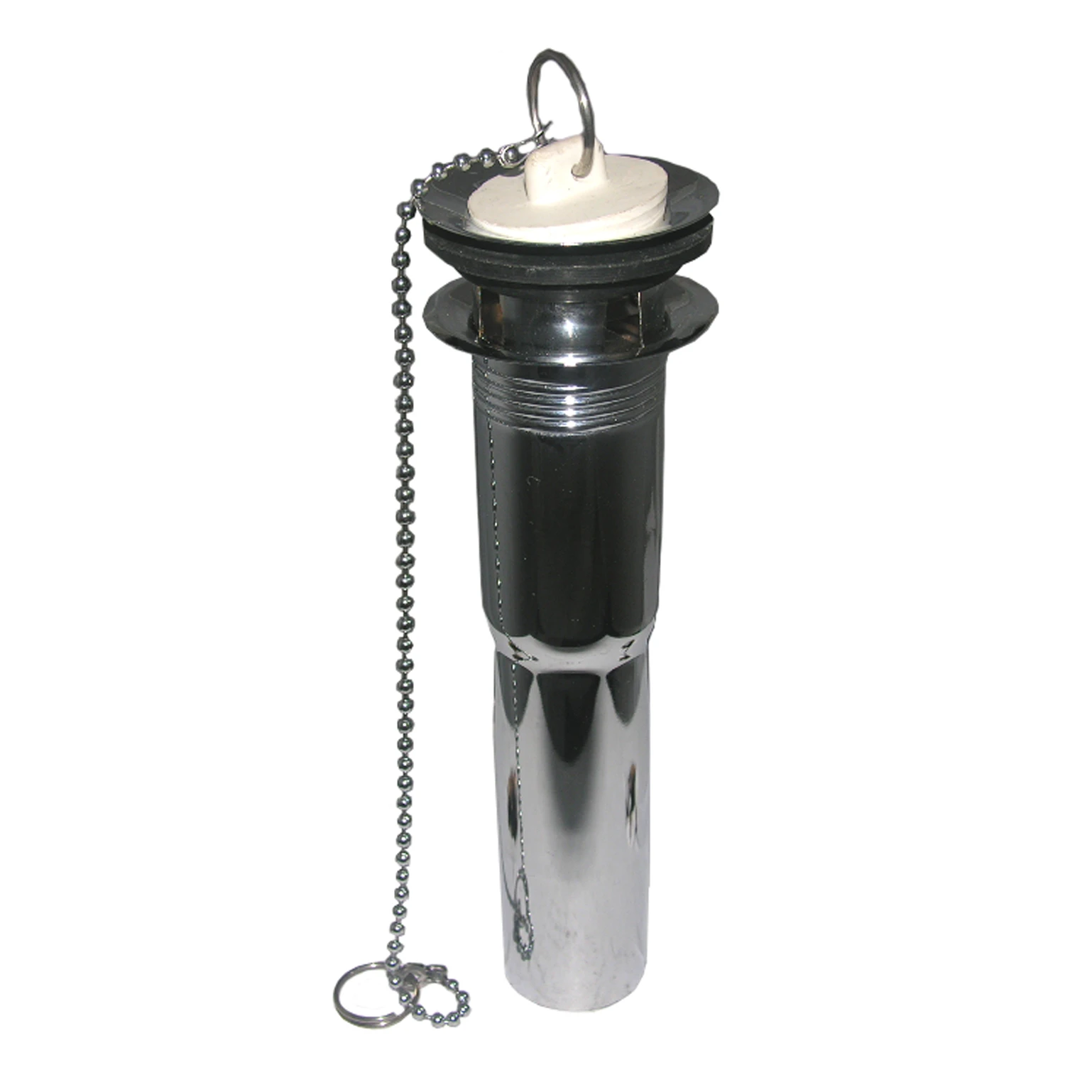 Lavatory Drain Tailpiece, Pull Out Plug, 22 Gauge, Chrome, 1-1/4 In. X 12 In.