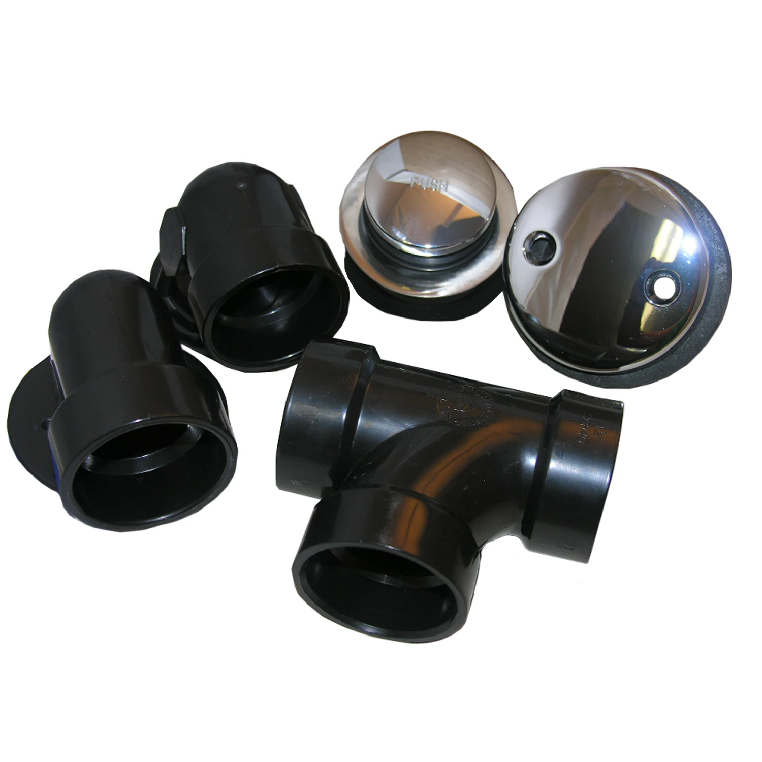 Bathtub Waste/Overflow Assembly, Tip Toe Style, Chrome, 1-1/2 In.