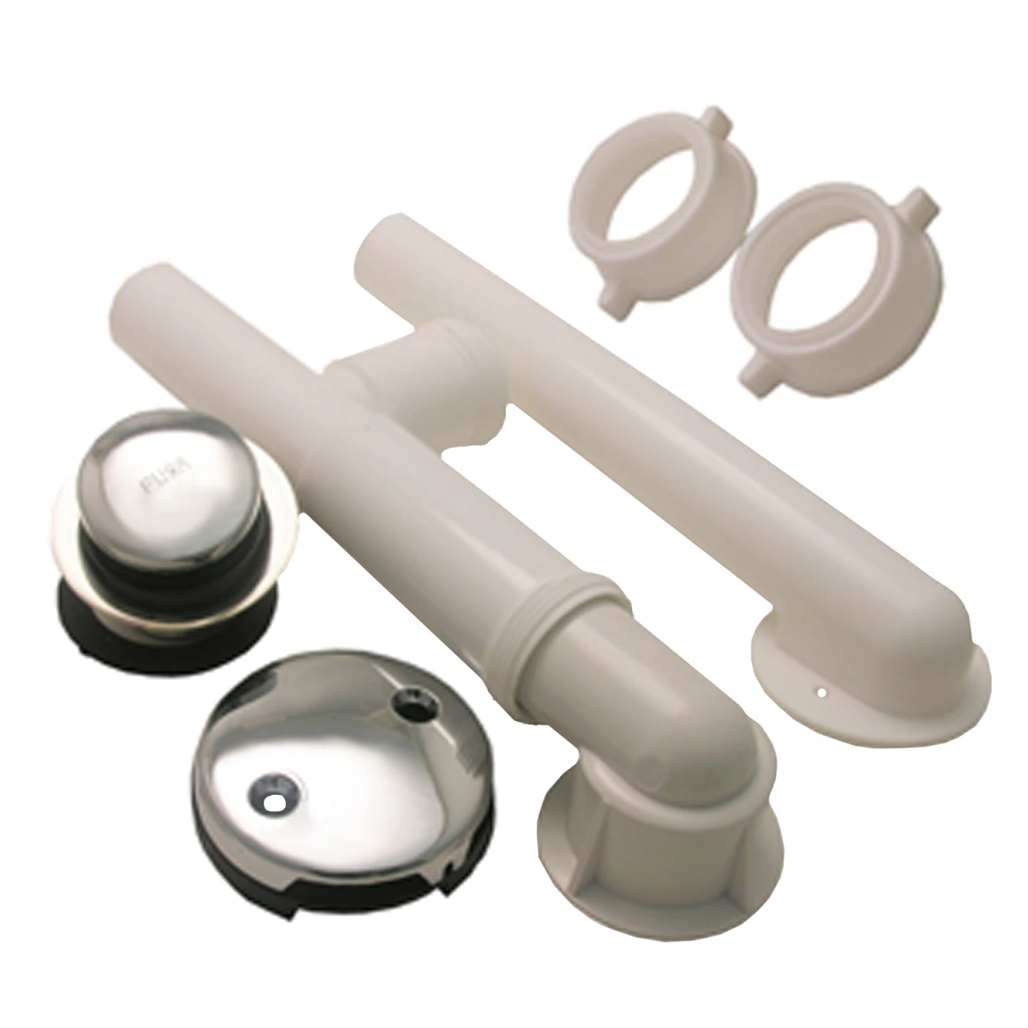 Bathtub Waste And Overflow Assembly, PVC, Chrome, 1.5 In.