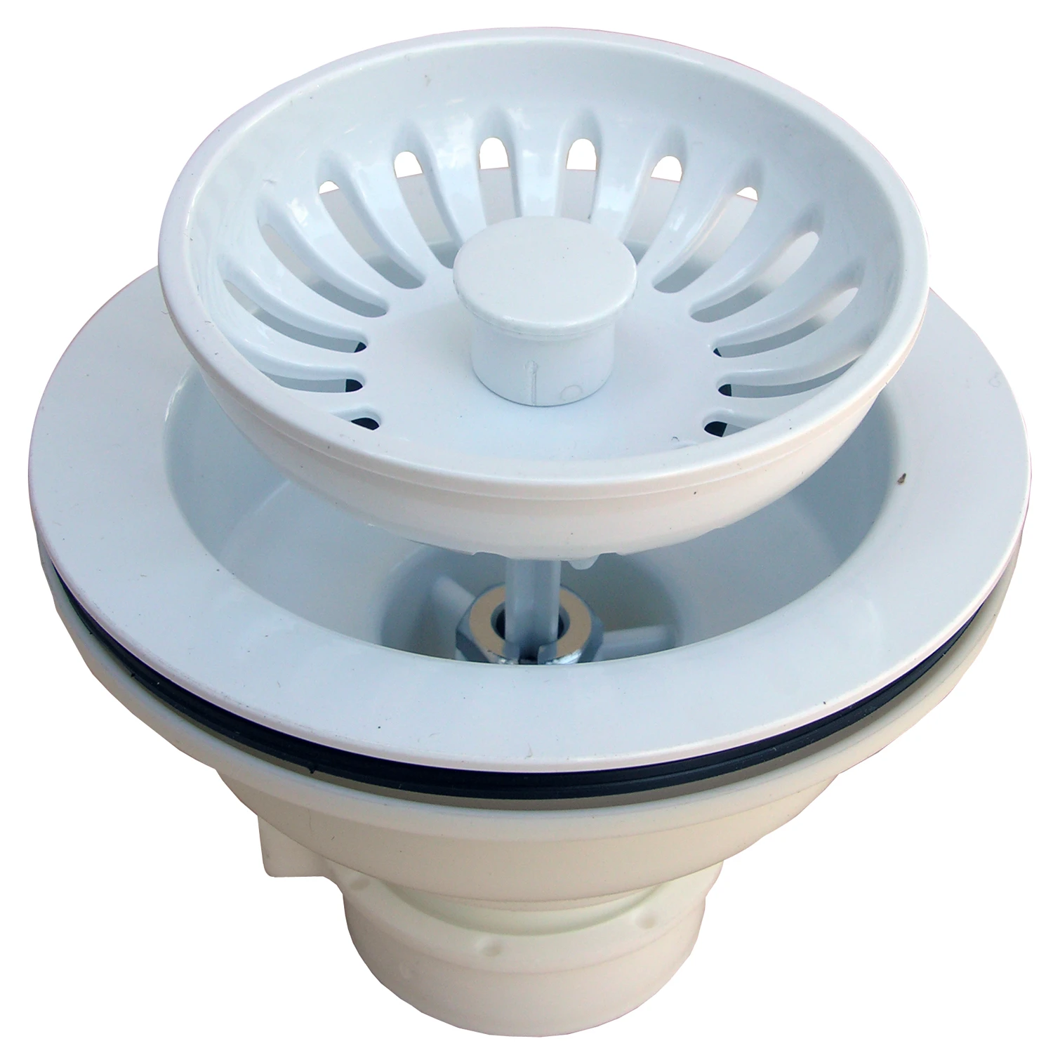 Lasco 3-1/2 In. Heavy-Duty Basket Strainer Assembly, White