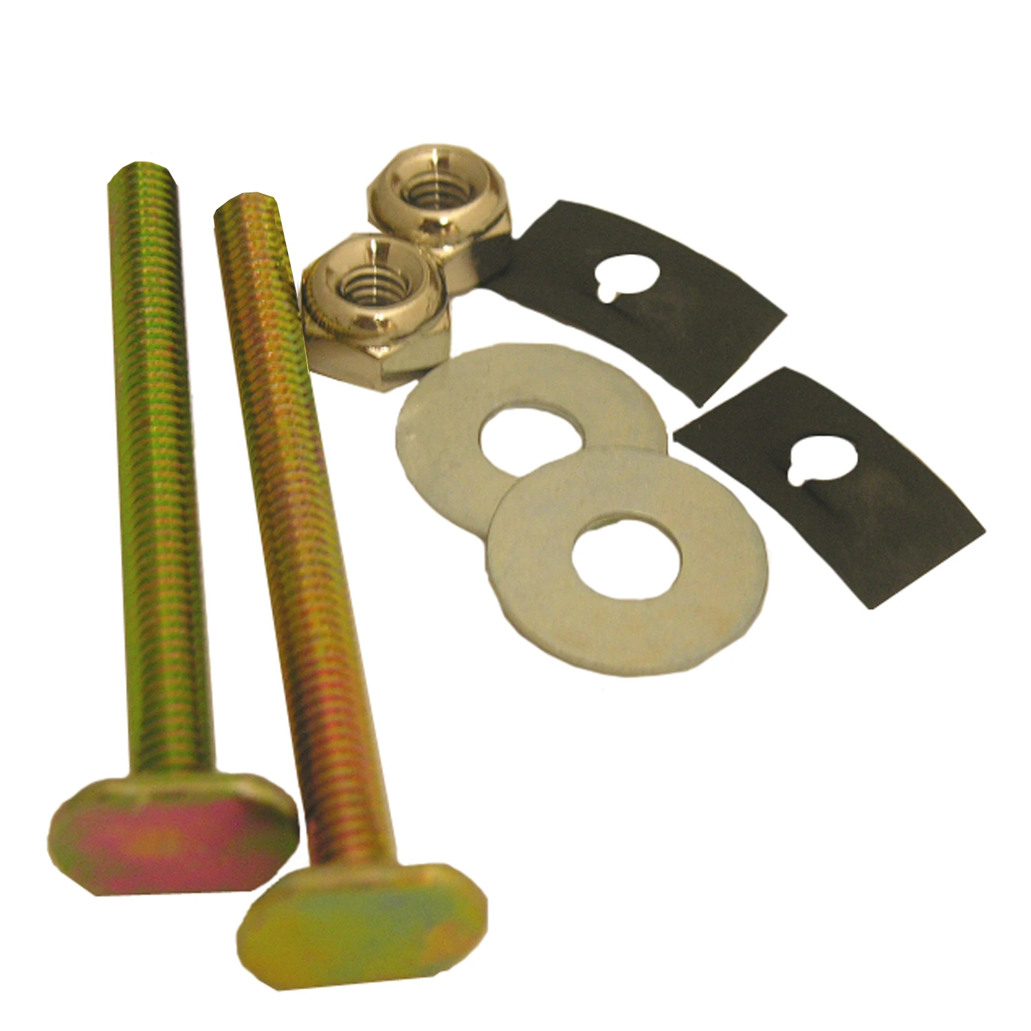 Solid Brass Toilet Bolts With Nuts And Washers, 1/4 x 2-1/2 In., Pair