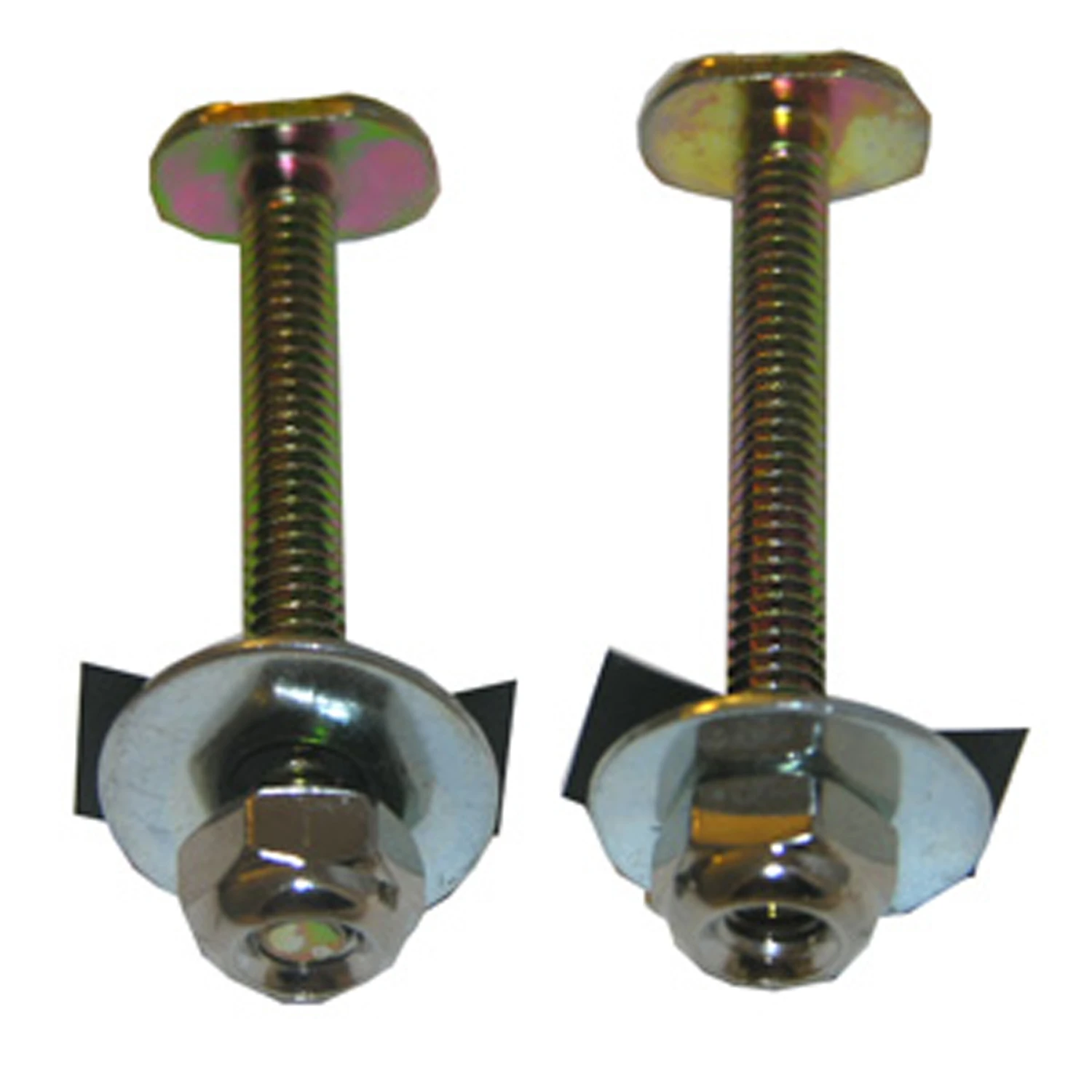 Brass-Plated Toilet Bolts With Nuts And Washers, 0.25 x 2.25 In.