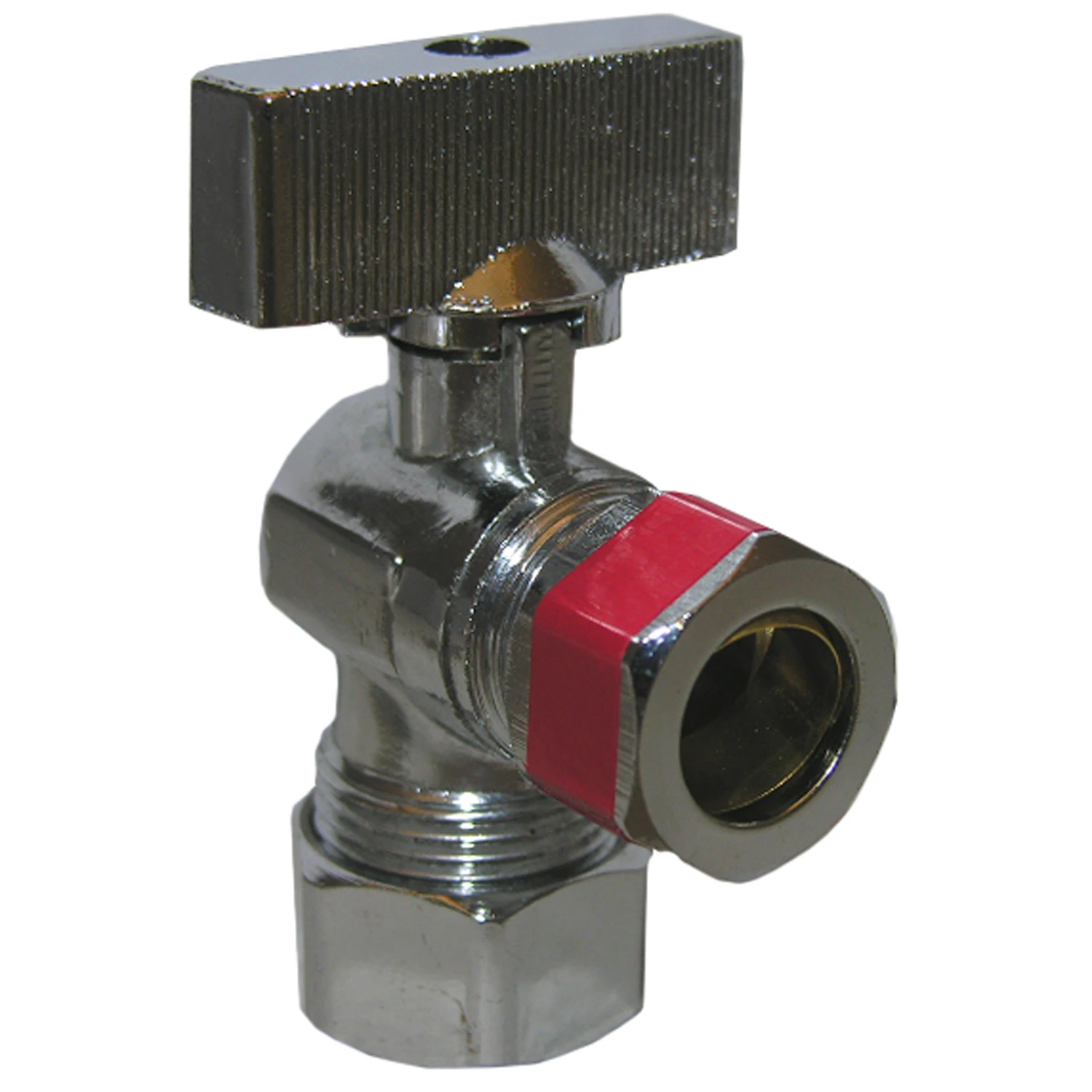 Pipe Fitting, Angle Valve, Chrome, Lead-Free, 5/8 x 1/2 In.