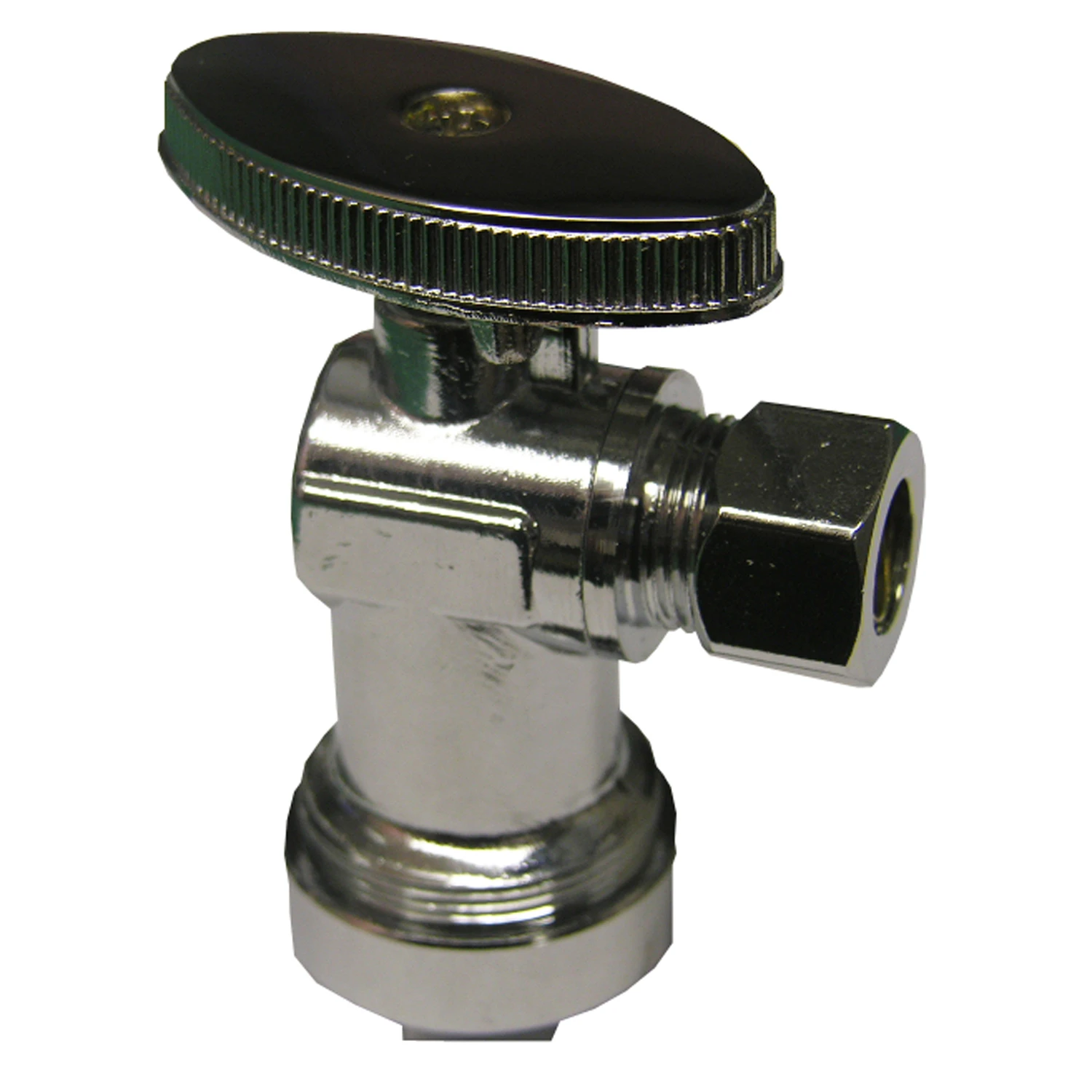 Angle Stop Valve, Chrome, 5/8 x 3/8 In.