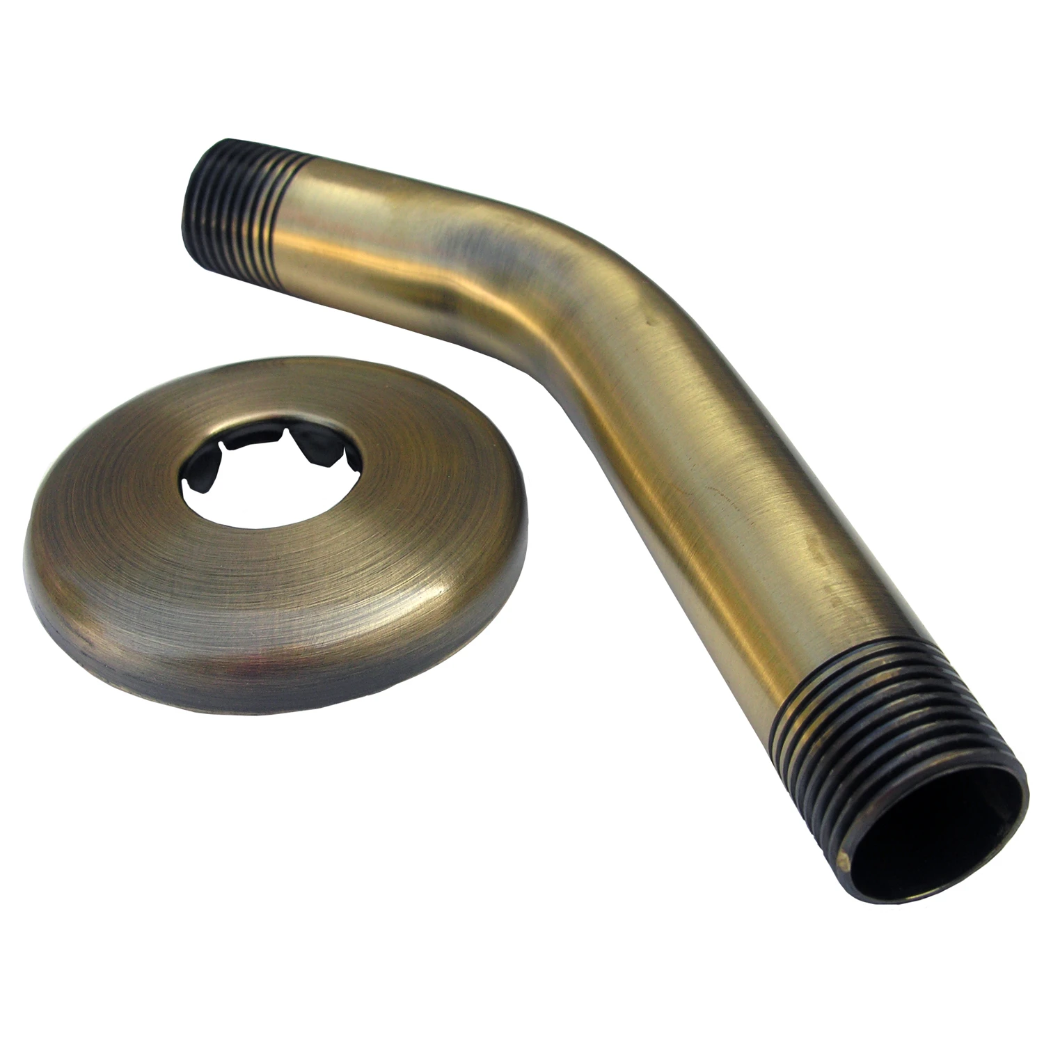 LASCO 08-2467 Shower Arm and Flange with 1/2-Inch Male Pipe Thread, 6-Inch, Antique Brass Finish